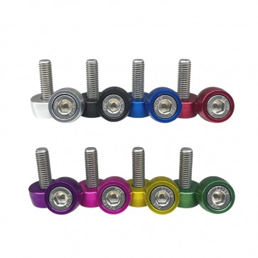 Jogo de Arruela Billet com Parafuso M6 (8 Unidades) Acabamento Cilíndrico RGTX - Cores Disponíveis 