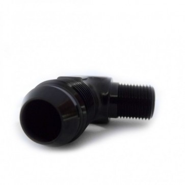 Adaptador Macho NPT 3/8" para Macho Cônico 10AN / AN10 em Curva 90º graus - Preto