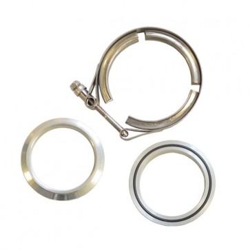 Kit Abraçadeiras Tipo V-Band / V-Clamp + Par de Flange 100% em Alumínio 2-1/4" polegadas