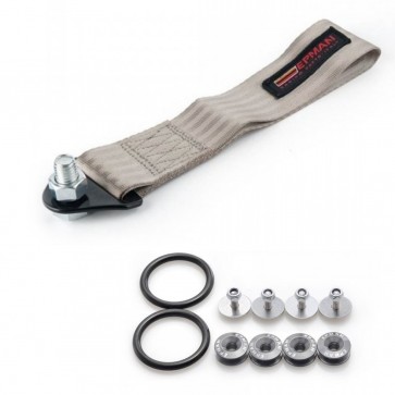 Kit Engate Reboque de Tecido com Conjunto de Arruela Billet para Fixação de Para-choque - EPMAN - Cinza