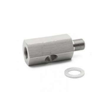 Adaptador em T M10*1.0 (Macho) com saídas Fêmea M10*1.0 (Superior) e Fêmea 1/8" NPT (Lateral) Epman