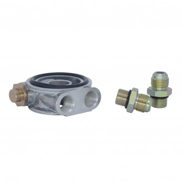 Suporte Filtro De Óleo Sandwich Plate com Termostato Epman 10AN P/ Radiador Óleo Remoto Rosca M18x1.5