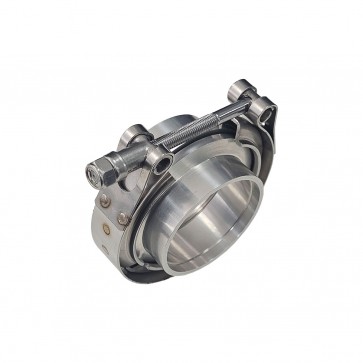 Kit Abraçadeira Tipo V-Band / V-Clamp + Par de Flange 100% em Alumínio 2" Polegadas - Metal Horse