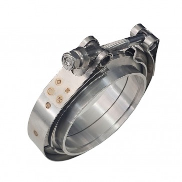 Kit Abraçadeira Tipo V-Band / V-Clamp + Par de Flange 100% em Alumínio 3-1/2" Polegadas - Metal Horse