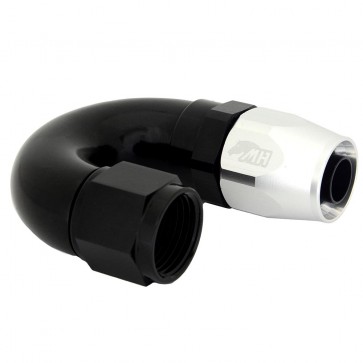 Conexão 10AN / AN10 180º para Mangueira Aeroquip - Colors (Corpo Preto - Porca Prata)
