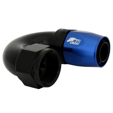 Conexão 16AN / AN16 180º para Mangueira Aeroquip - Colors (Corpo Preto - Porca Azul)