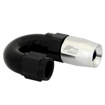 Conexão 4AN / AN4 180º para Mangueira Aeroquip - Colors (Corpo Preto - Porca Prata)