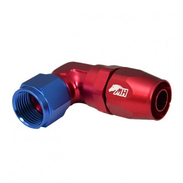 Conexão 10AN / AN10 Curva 90° graus Curta Perfil Baixo para Mangueira Aeroquip - American (Azul e Vermelho)