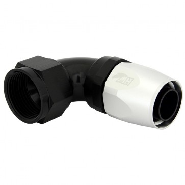 Conexão 16AN / AN16 90º para Mangueira Aeroquip - Colors (Corpo Preto - Porca Prata)