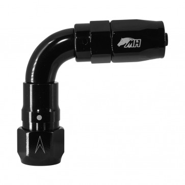 Conexão Engate Rápido SAE 1/4" Curva 90° graus 4AN / AN4 para Mangueira Aeroquip - Black Edition (Preta) - Metal Horse