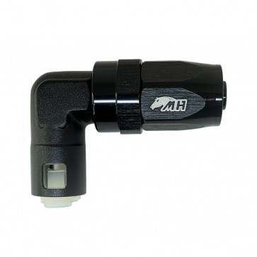 Conexão de Engate Rápido SAE 3/8" Curva 90° graus para Mangueira Aeroquip 8AN / AN8 - Preto - Metal Horse