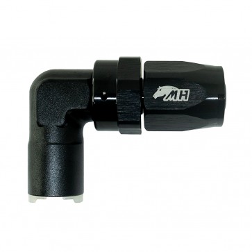 Conexão de Engate Rápido SAE 5/16" Curva 90° graus para Mangueira Aeroquip 8AN / AN8 - Preto - Metal Horse