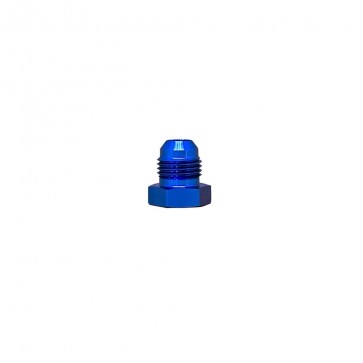 Tampão Macho Cônico 6AN / AN6 com saída 1/8" NPT para sensores - Azul - Metal Horse