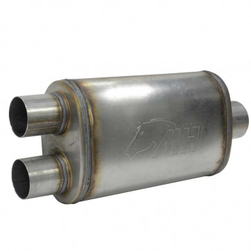 Silencioso Absorsivo Inox 409 5" x 8" com entrada e saída de 2-1/2" (Comprimento 350mm) - Fosco