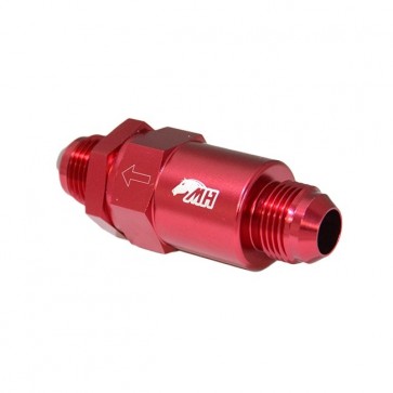 Filtro de Combustível 10AN / AN10 Macho Cônico - 30 Microns - Elemento de Inox - Vermelho