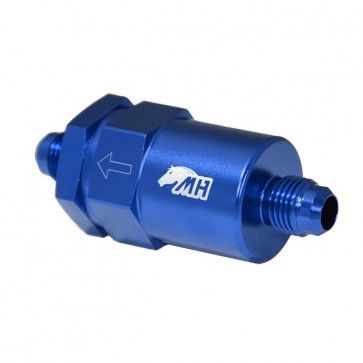 Filtro de Combustível 10AN / AN10 Macho Cônico - 30 Microns - Elemento de Inox - Azul