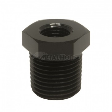 Adaptador Redutor Macho NPT 1/2" para Fêmea NPT 1/4" - Preto - Metal Horse