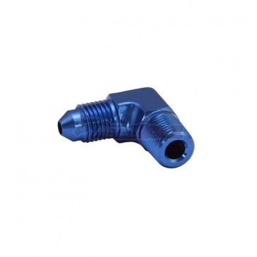 Adaptador Macho NPT 1/8" para Macho Cônico 3AN / AN3 em Curva 90° Graus - Azul