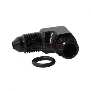 Adaptador O'ring 3AN / AN3 para 3AN / AN3 Macho Cônico em Curva 90º graus - Preto