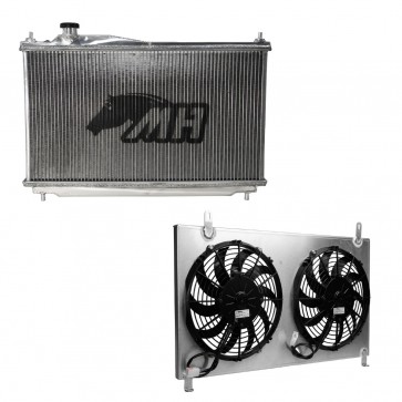 Radiador de Água Racing Completo com Ventoinha para Honda Civic 01-05 - Câmbio Automático - Montagem Original - Metal Horse