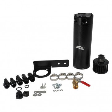 Reservatório de Óleo Grande 400ml Com Respiro Opcional 1 Entrada e 1 Saída - Preto - Metal Horse