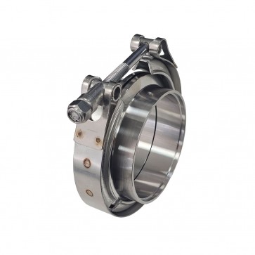 Kit Abraçadeira Tipo V-Band / V-Clamp + Par de Flange 100% Inox 2-3/4" Polegadas - Metal Horse