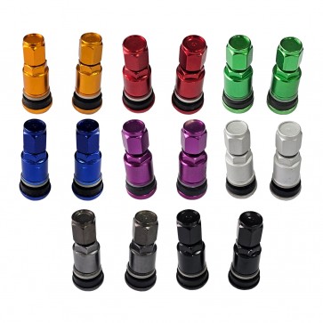 Par de Válvula de Roda (Pneu) em Alumínio para Motos - Diversas Cores - Twin13