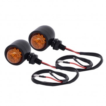 Par de Seta Dianteira/Traseira Billet 10mm Modelo Convex LED - Twin13