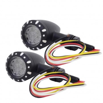 Par de Seta Dianteira/Traseira Billet 10mm Modelo Bullet LED - Twin13