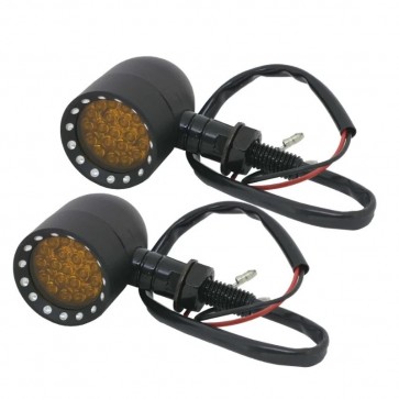 Par de Seta Dianteira/Traseira Billet 10mm Modelo Round LED - Twin13