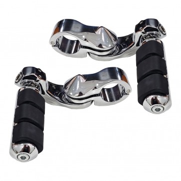 Par de Pedaleira para Softail / Dyna com Suporte Angulado Curto - Cromado - Twin13