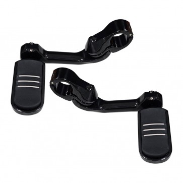 Par de Apoio Pedal de Câmbio Modelo Stripe com Suporte Angulado Longo - Preto - Twin13