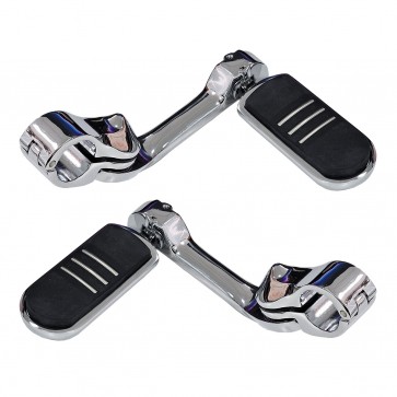 Par de Pedaleira Modelo Stripe com Suporte Angulado Longo - Cromado - Twin13