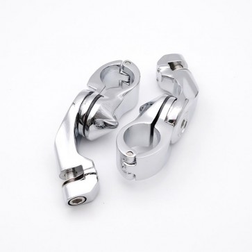 Par de Suporte 1-1/4" (32mm) Angulado Curto para Pedaleira - Cromado - Twin13