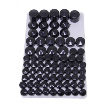 Kit de Tampas para Parafuso do Motor Harley Davidson Dyna 1991 a 2017 (78 peças) - Preto - Twin13