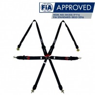 Cinto Racing 6 Pontos de 3" e 2" Compatível com Sistema Hans Certificado FIA 88532016 - Preto