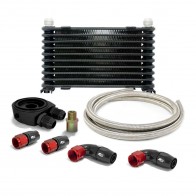Kit Completo Universal 10AN Radiador Preto de Óleo 10 linhas Conexão Original Rosca