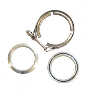 Kit Abraçadeiras Tipo V-Band / V-Clamp + Par de Flange 100% em Alumínio 2-3/4" polegadas