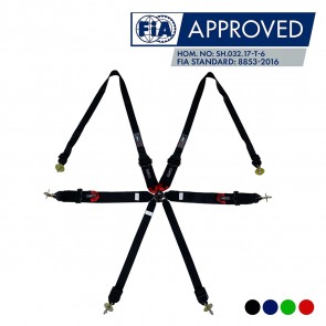 Cinto Racing 6 Pontos de 3 e 2 Compatível com Sistema Hans Certificado FIA 88532016 Validade 12/2032 - Metal Horse