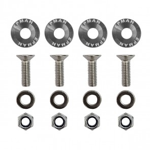 Kit 4 Arruelas Billet Universal com parafuso e porca M6 EPMAN - Cinza