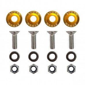 Kit 4 Arruelas Billet Universal com parafuso e porca M6 EPMAN - Dourado