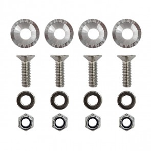 Kit 4 Arruelas Billet Universal com parafuso e porca M6 EPMAN - Prata