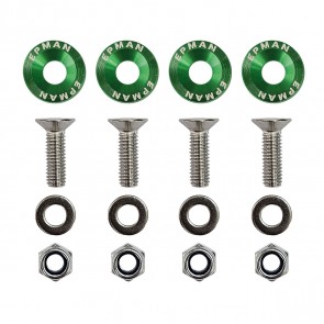 Kit 4 Arruelas Billet Universal com parafuso e porca M6 EPMAN - Verde