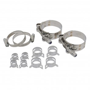 Jogo de Abraçadeiras para Kit Mangueiras de Arrefecimento em Silicone para Opala 6 Cilindros - Metal Horse