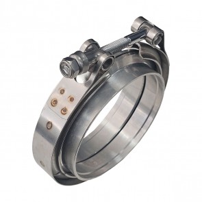 Kit Abraçadeira Tipo V-Band / V-Clamp + Par de Flange 100% em Alumínio 4" Polegadas - Metal Horse