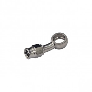 Conexão tipo Banjo 3AN / AN3 para Parafuso M12 - Furo 12.1mm Curva 20° graus para Mangueira PTFE - Inox - Metal Horse