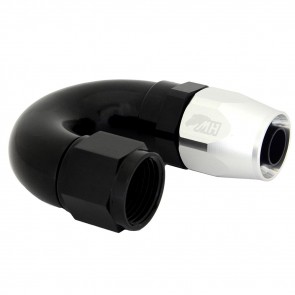 Conexão 10AN / AN10 180º para Mangueira Aeroquip - Colors (Corpo Preto - Porca Prata)