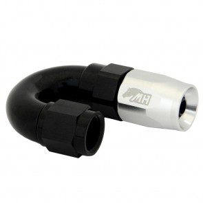 Conexão 4AN / AN4 180º para Mangueira Aeroquip - Colors (Corpo Preto - Porca Prata)