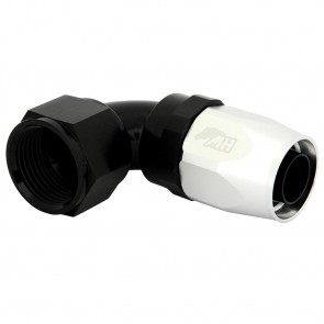 Conexão 12AN / AN12 90º para Mangueira Aeroquip - Colors (Corpo Preto - Porca Prata)