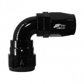 Conexão Engate Rápido SAE 3/4" Curva 90° graus 12AN / AN12 para Mangueira Aeroquip - Black Edition (Preta) - Metal Horse